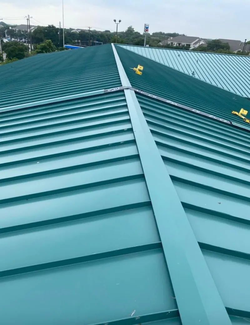Green commercial metal roof ridge and valley for Metal Roof Repair in Herkimer